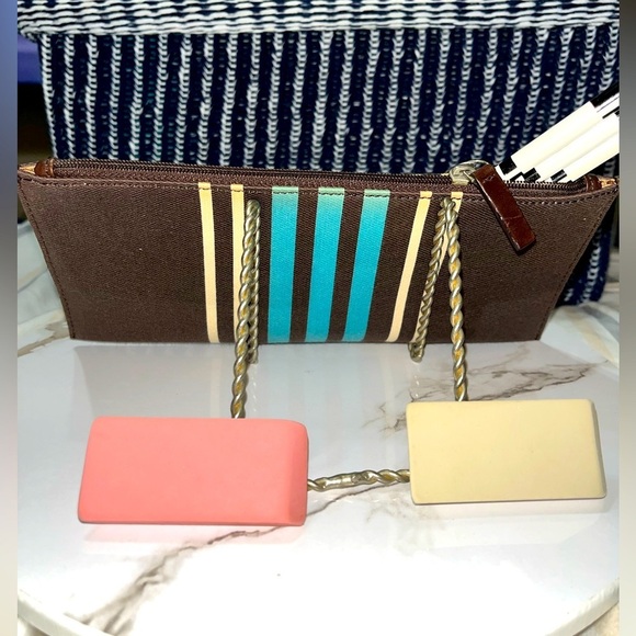 HP🎉Kate Spade New York Becca Pencil Case Andy Stripe, NWT, Vintage, Rare - Picture 7 of 13